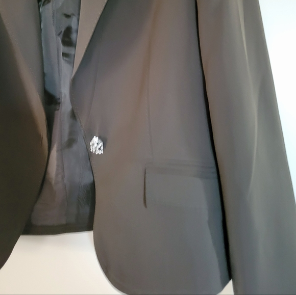 Anne Klein Women's Green Blazer Jacket Size 6P with Removable Brooch - Picture 5 of 10